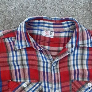 Vintage 50s 60s Winter King Cotton Flannel XL Plaid BIG SIZE Sanforized